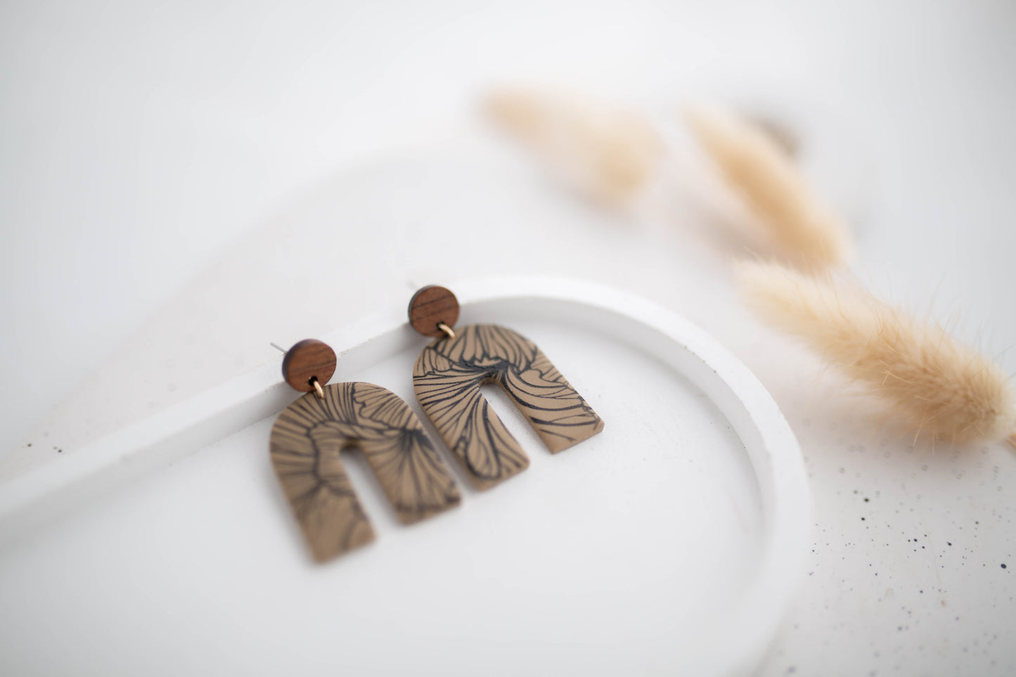 Clay Earrings | Imprint Dangles | All Things Neutral Collection