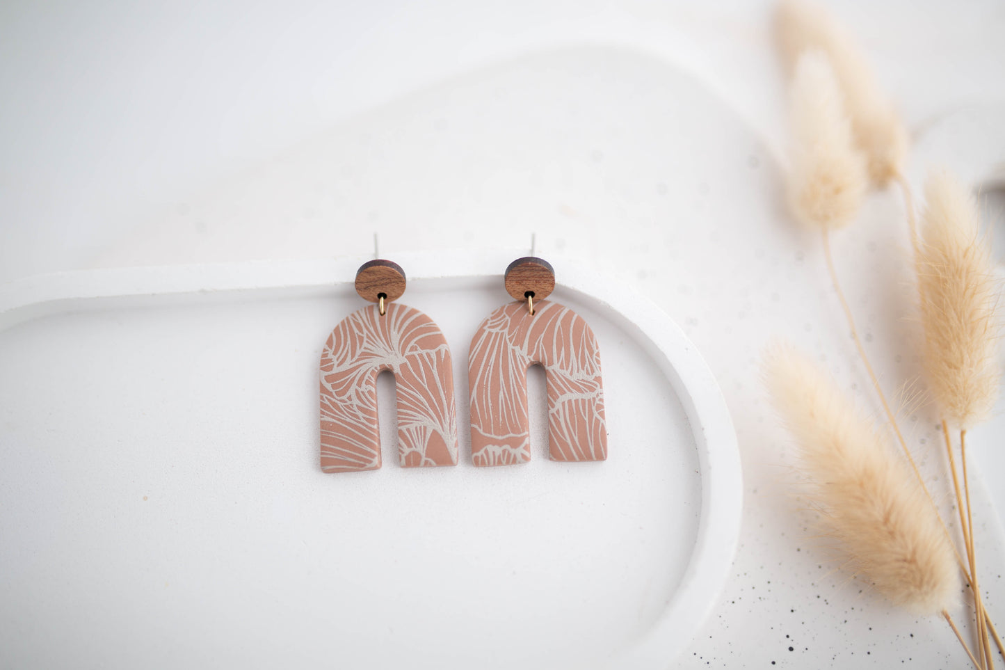 Clay Earrings | Imprint Dangles | All Things Neutral Collection