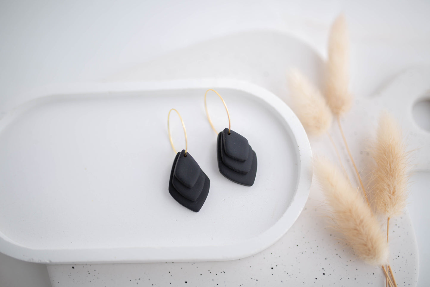Clay Earrings | Stacked Hoops | All Things Neutral Collection