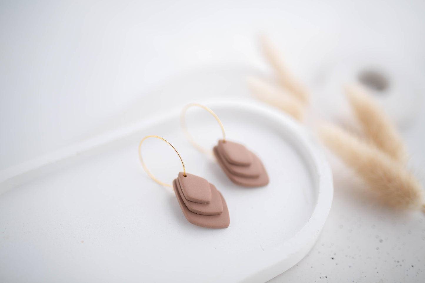 Clay Earrings | Stacked Hoops | All Things Neutral Collection