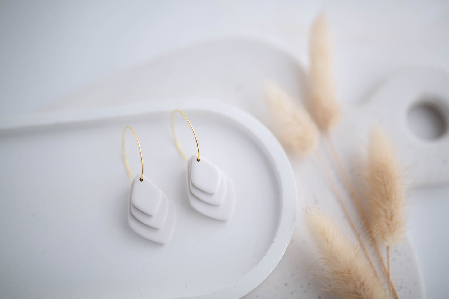 Clay Earrings | Stacked Hoops | All Things Neutral Collection