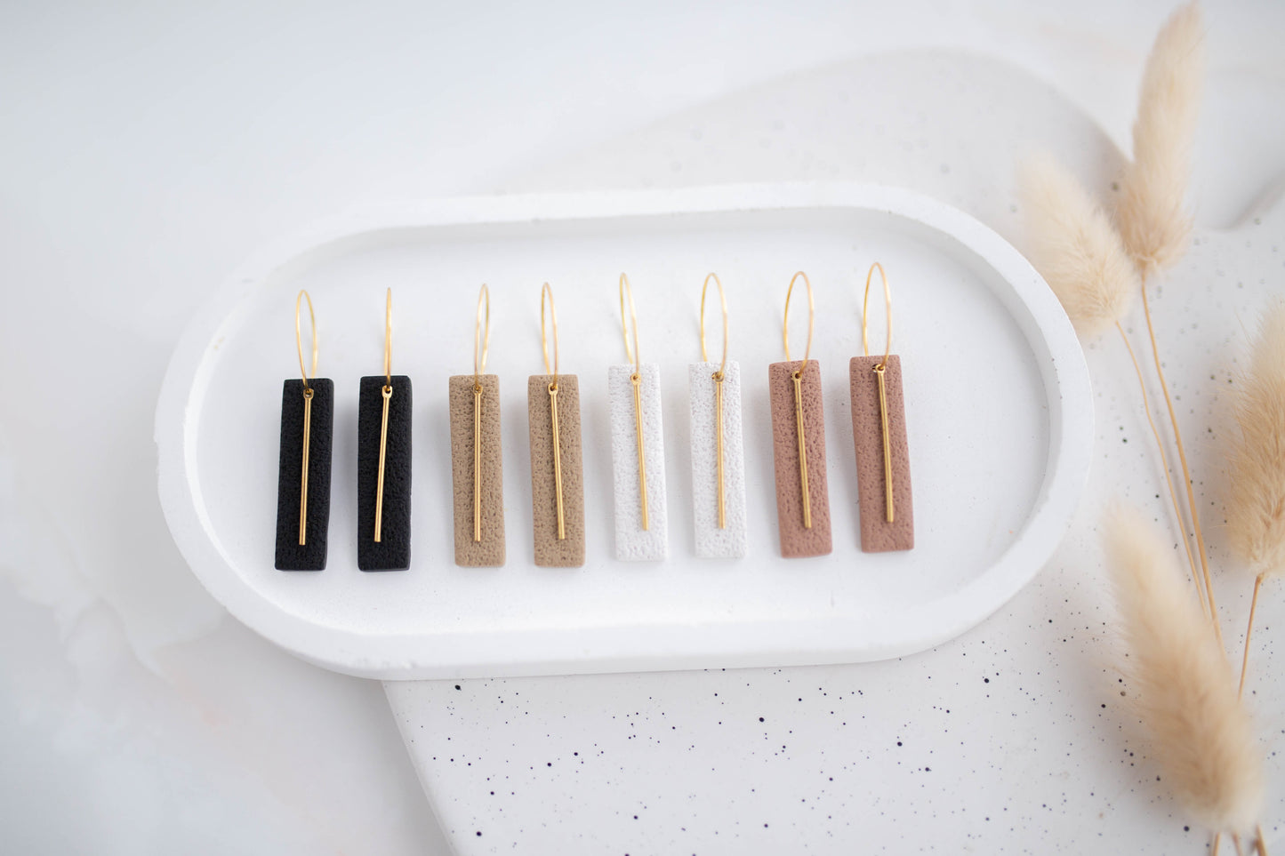 Clay Earrings | Simple Hoops | All Things Neutral Collection