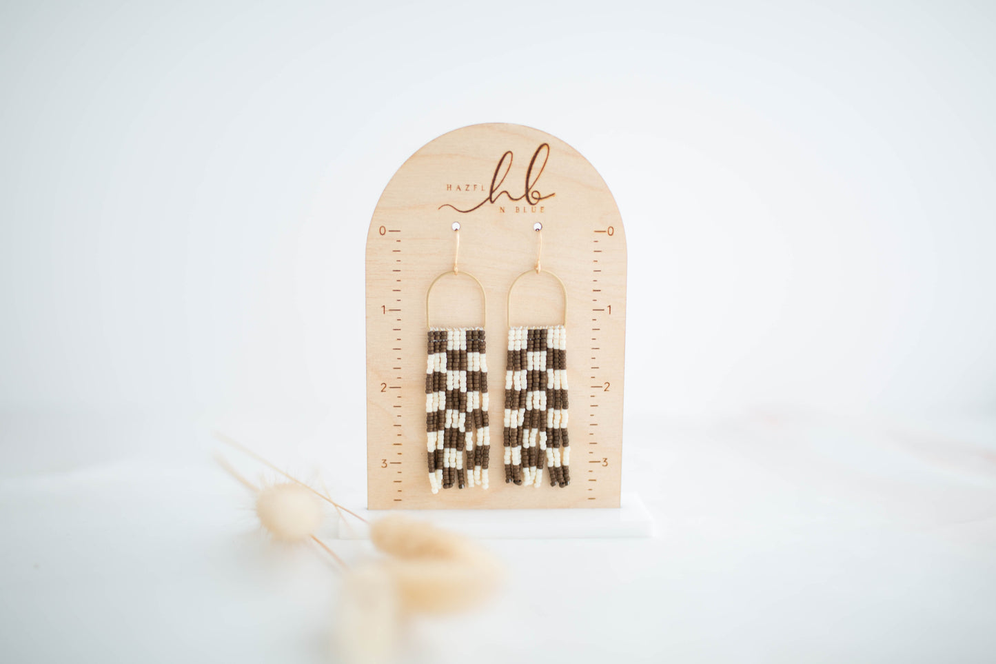 Beaded Earrings | Checker Fringe | All Things Neutral Collection