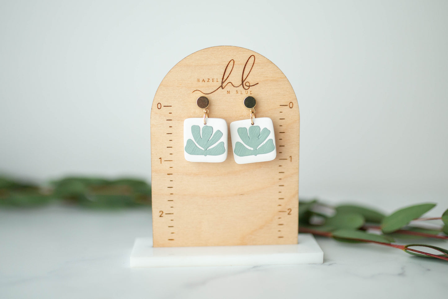 Clay Earrings | Square Flora Dangles | Earth+Sky Collection