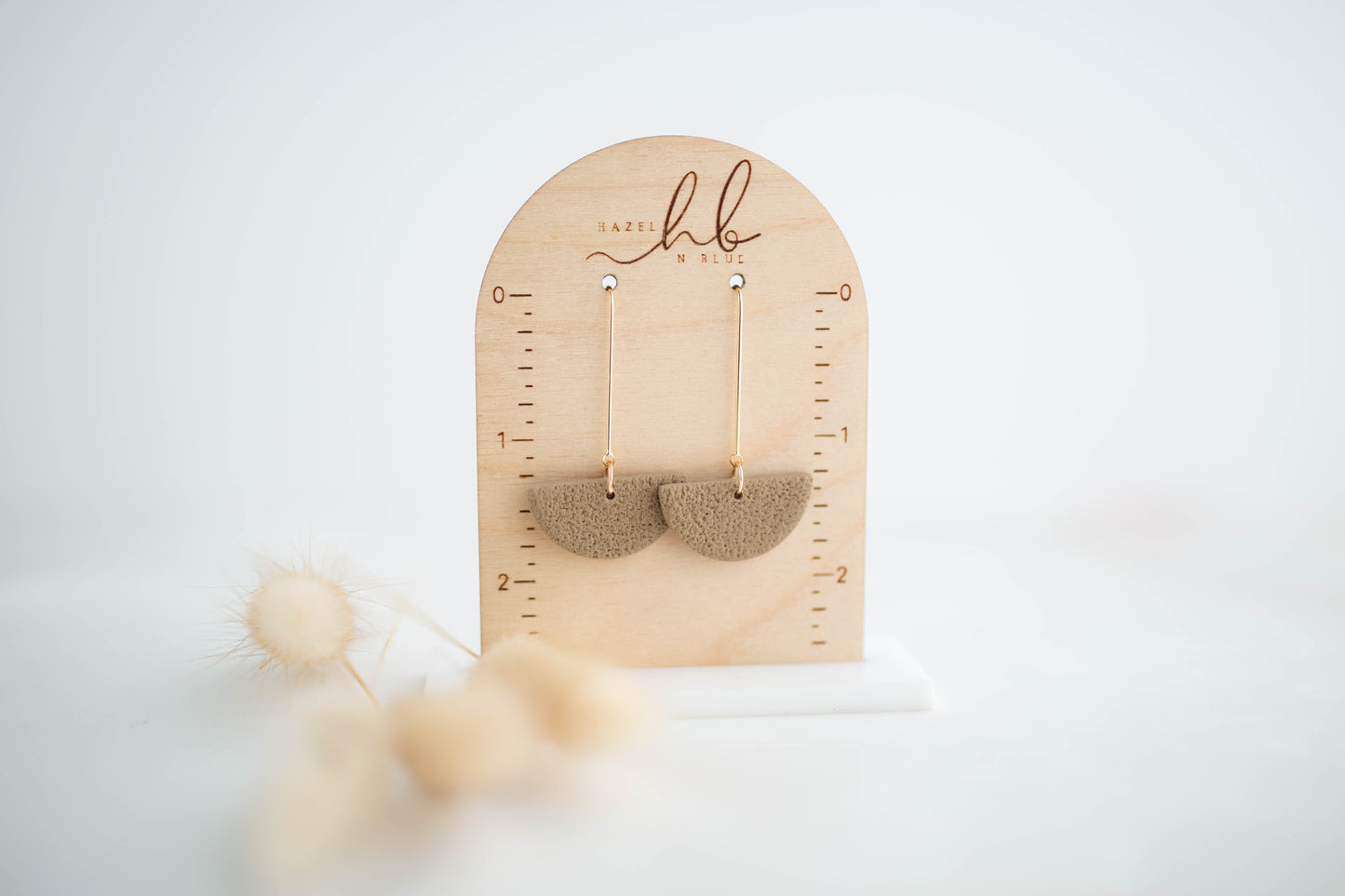 Clay Earrings | Semi Circle Drops | All Things Neutral Collection
