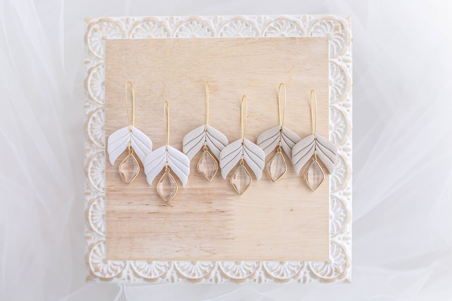 Clay Earrings | Floral Longline Hoops  | Luxe Collection