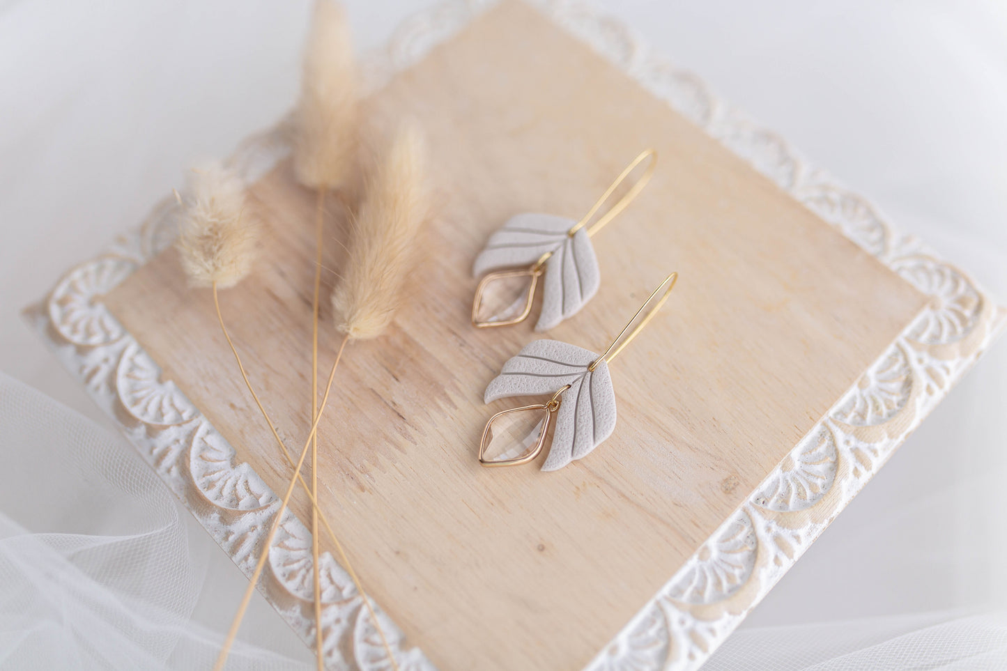 Clay Earrings | Floral Longline Hoops  | Luxe Collection