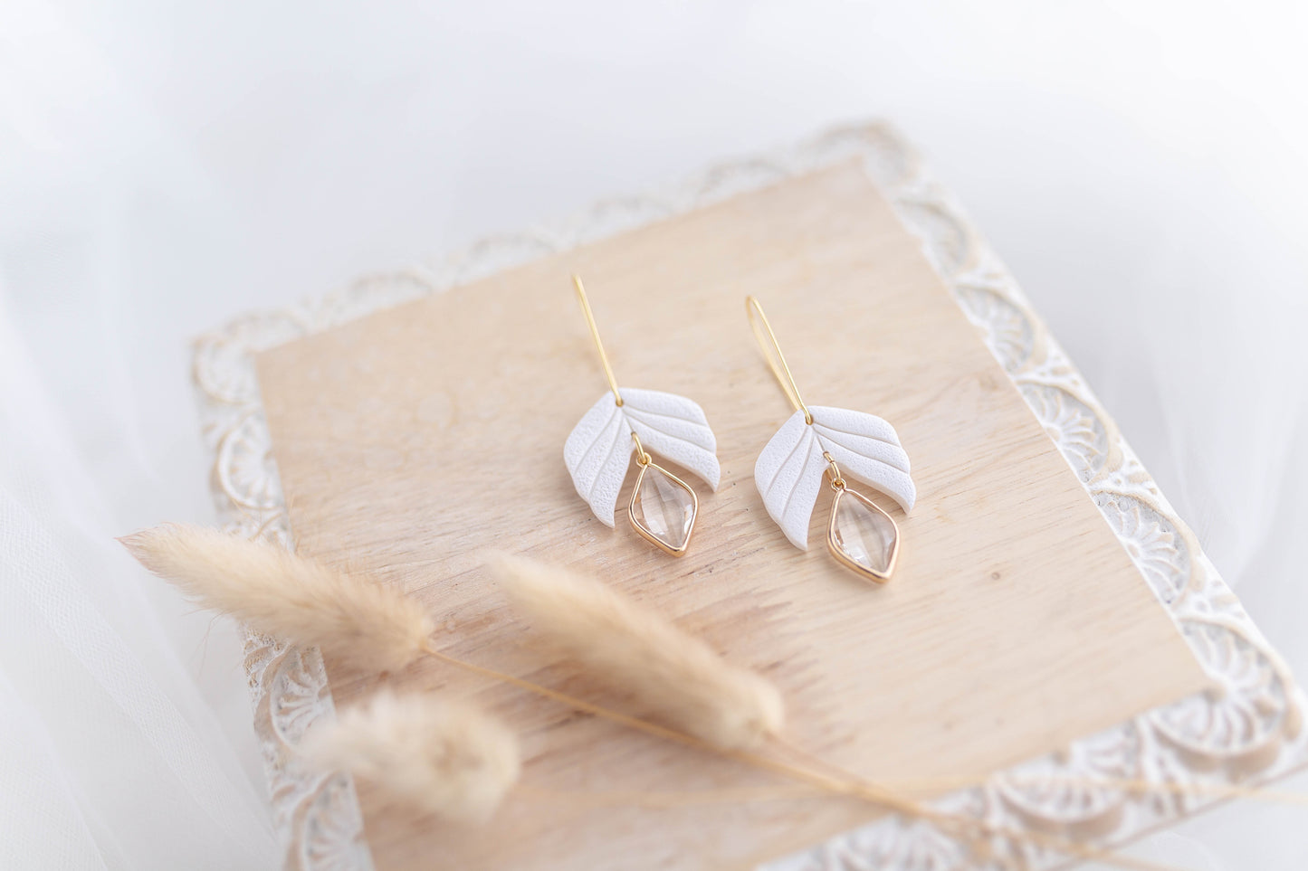 Clay Earrings | Floral Longline Hoops  | Luxe Collection