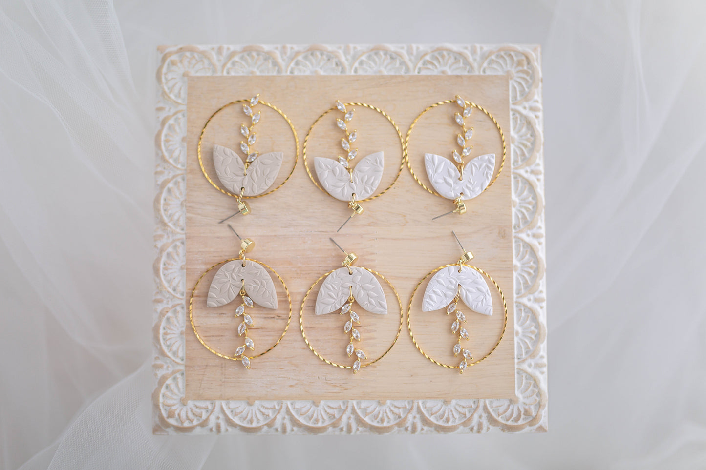 Clay Earrings | Floral Dangles | Luxe Collection