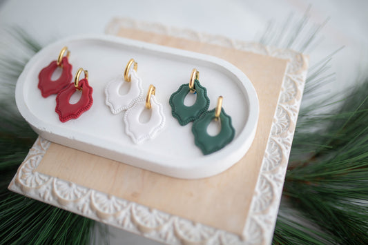 Clay Earrings | Festive Huggies | Jingle+Joy Collection