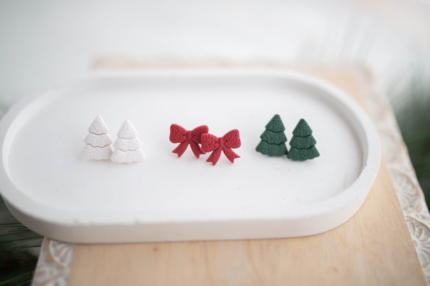 Clay Earrings | Festive Christmas Studs | Jingle+Joy Collection