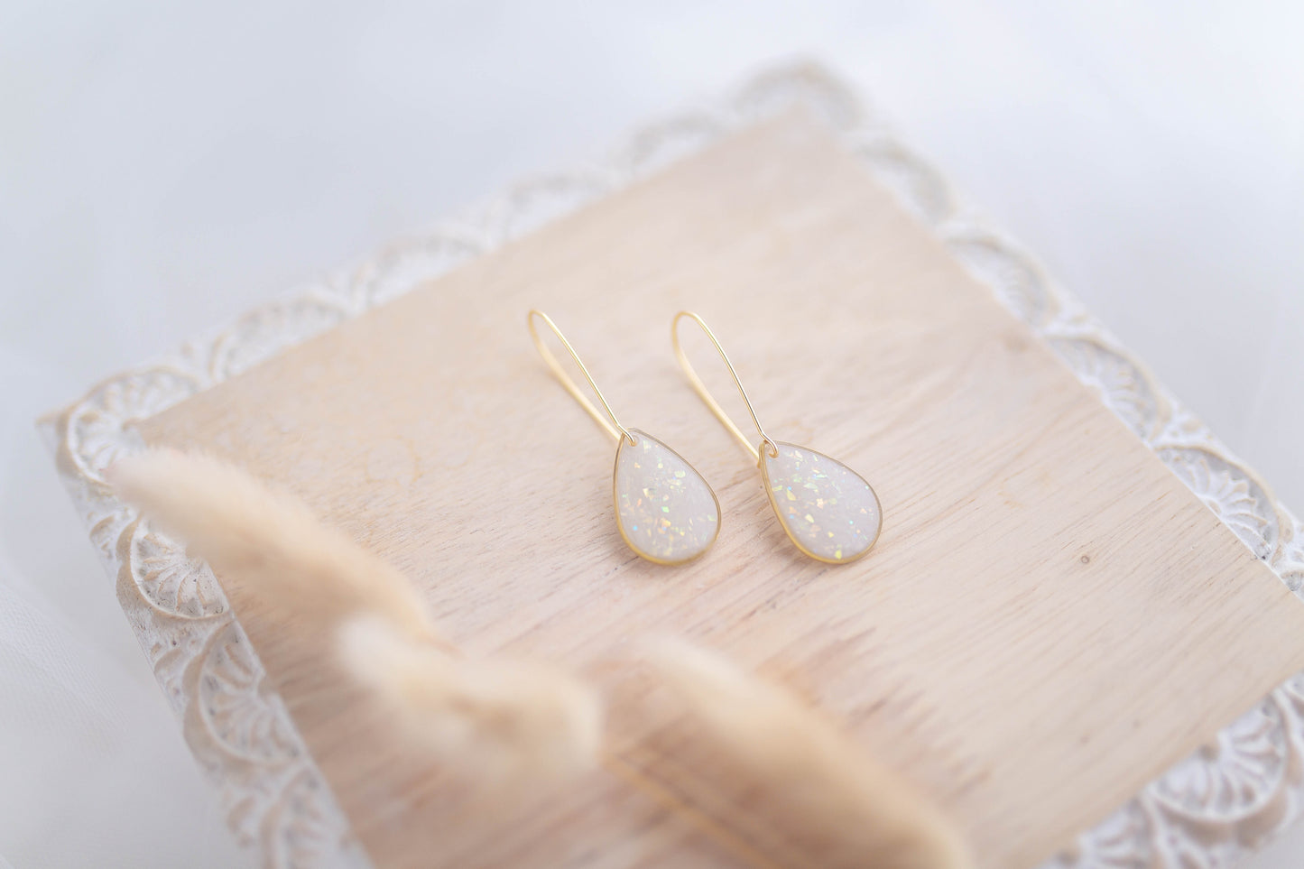 Clay Earrings | Opal Longline Dangles | Luxe Collection