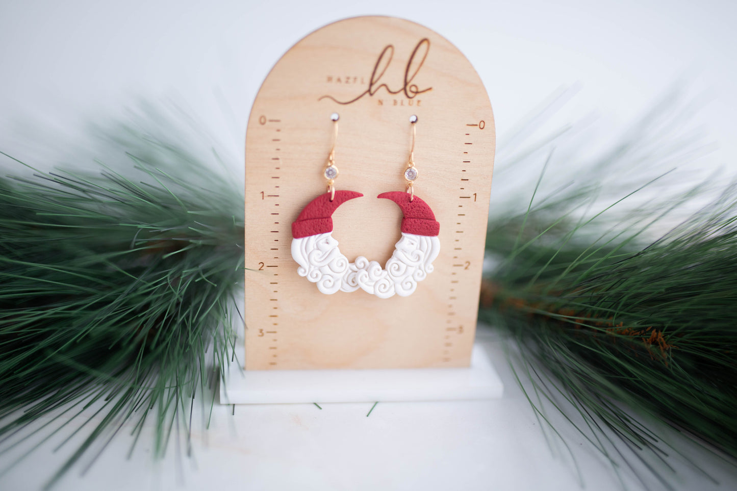 Clay Earrings | Santa Moons | Jingle+Joy Collection