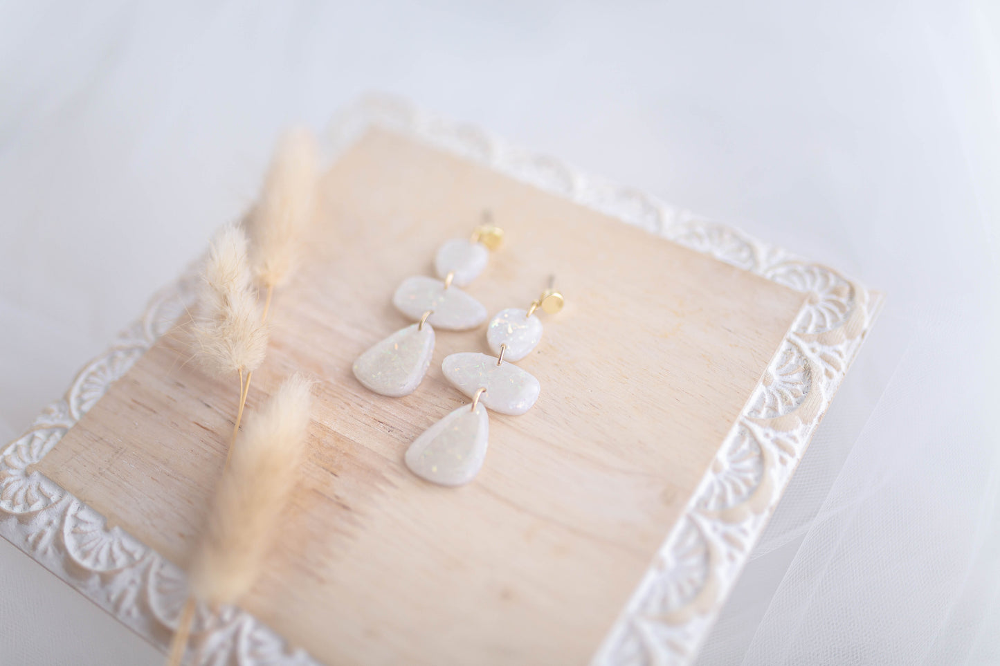 Clay Earrings | Opal Pebble Trio | Luxe Collection