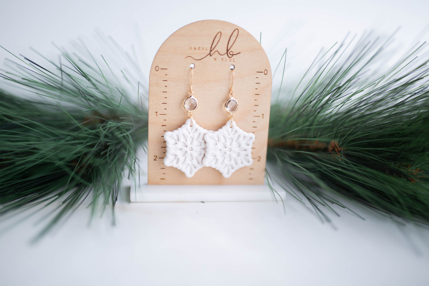 Clay Earrings | Snowflake Dangles | Jingle+Joy Collection