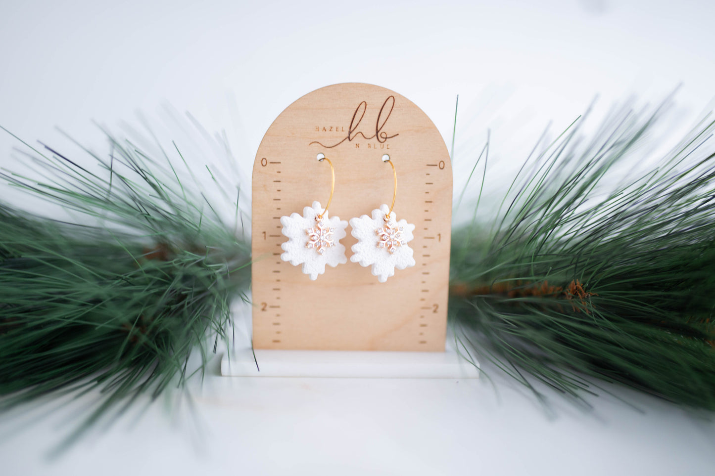 Clay Earrings | Snowflake Hoops | Jingle+Joy Collection