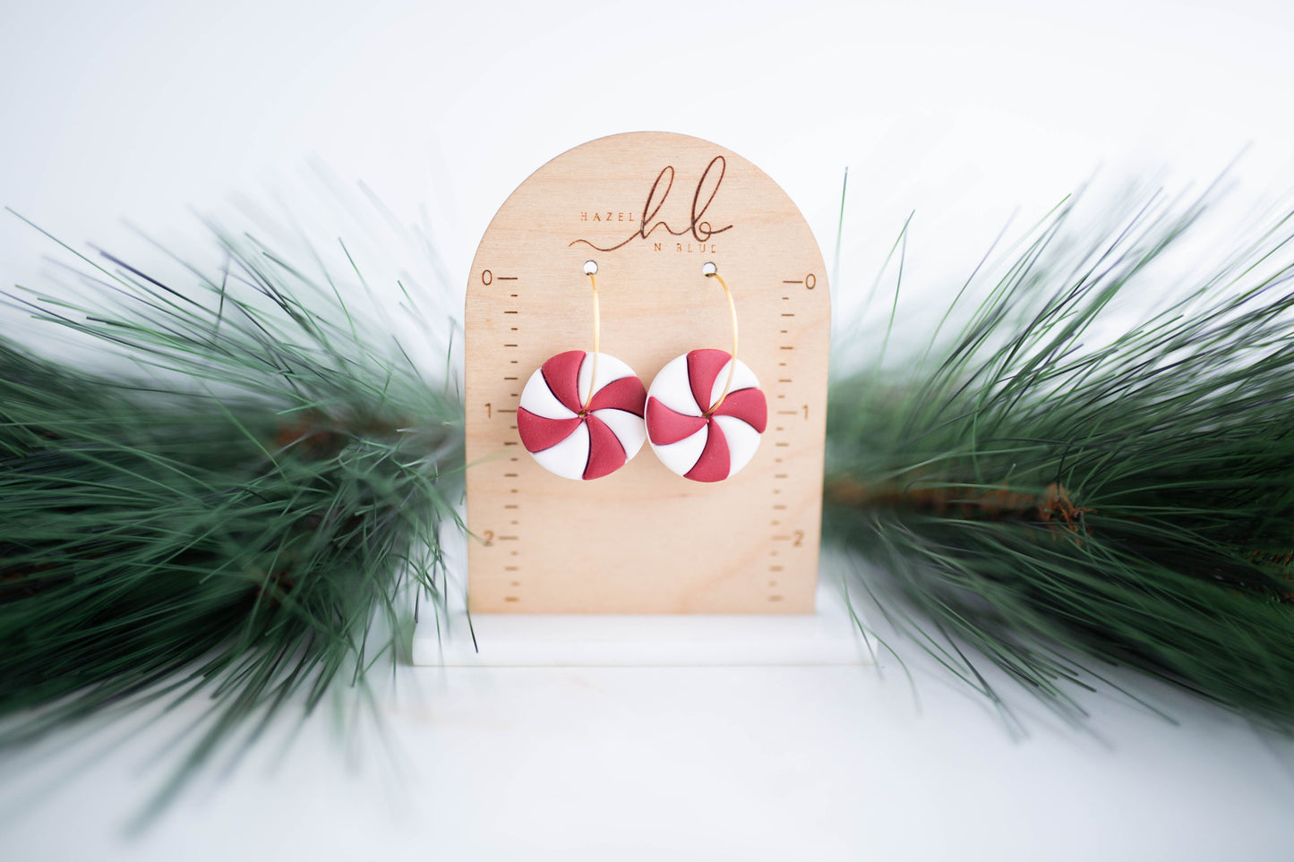 Clay Earrings | Peppermint Hoops | Jingle+Joy Collection