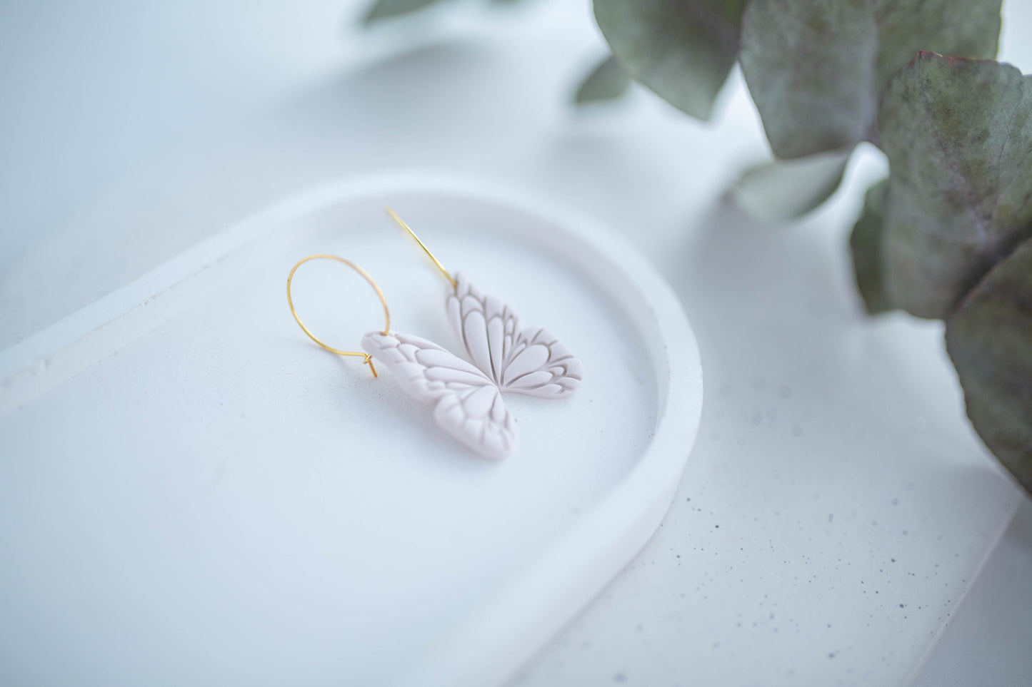 Clay Earrings | Butterfly Wing Hoops | In Bloom Collection