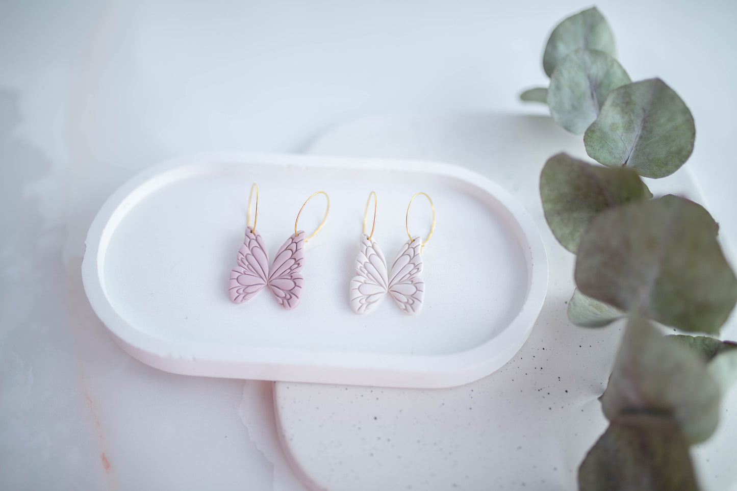 Clay Earrings | Butterfly Wing Hoops | In Bloom Collection