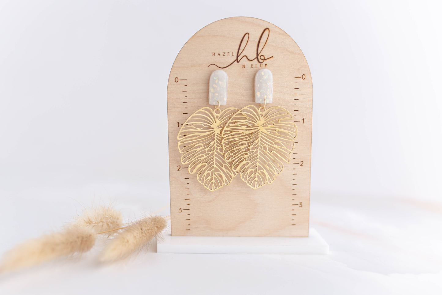 Clay Earrings | Opal Leaves | Luxe Collection