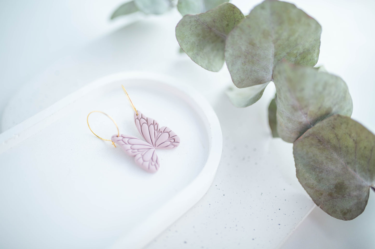 Clay Earrings | Butterfly Wing Hoops | In Bloom Collection