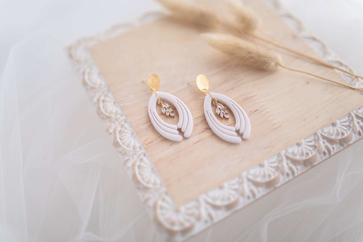 Clay Earrings | Luxe Crystal Long Dangles | Luxe Collection