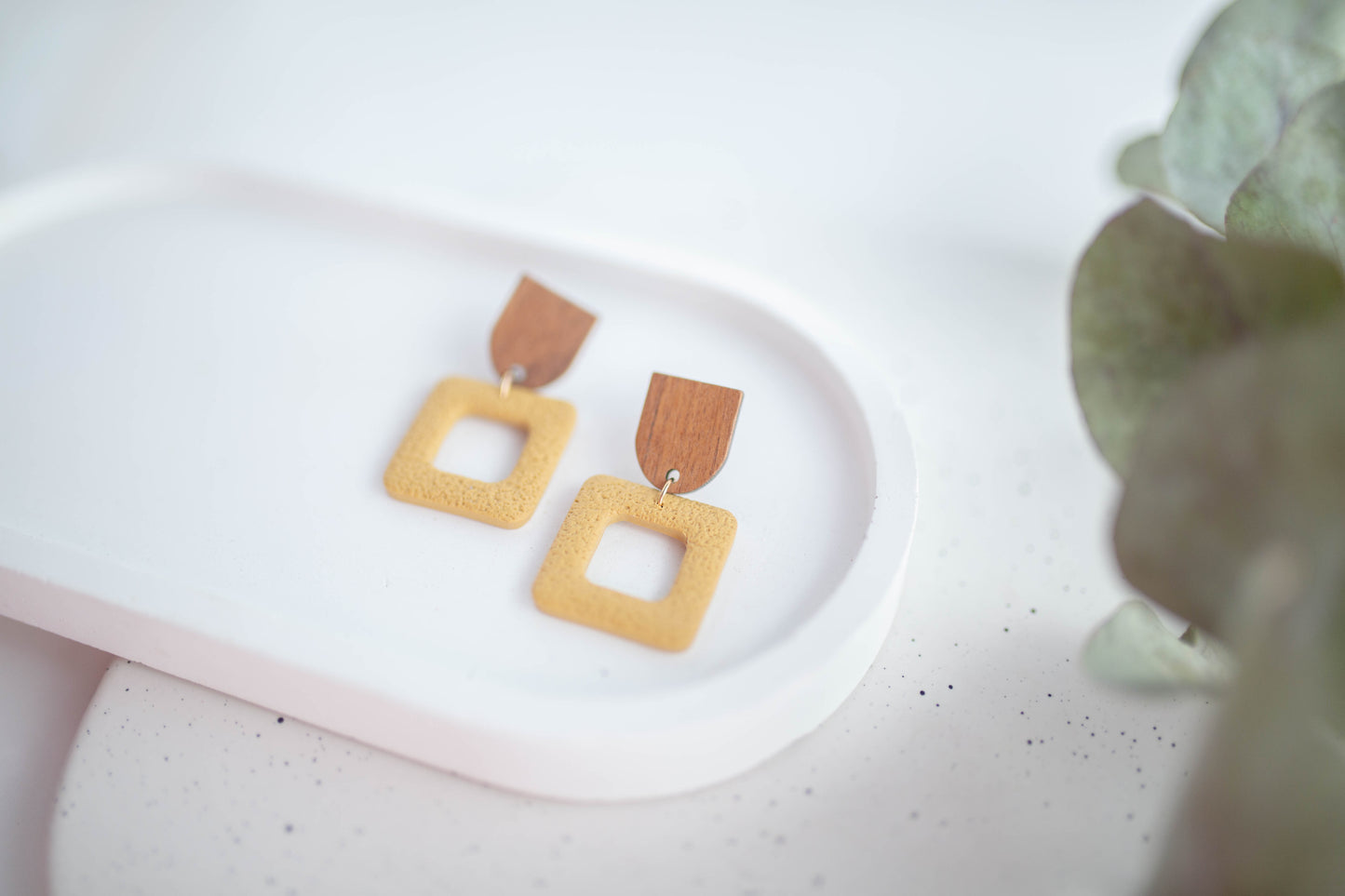 Clay Earrings | Square Dangles | In Bloom Collection