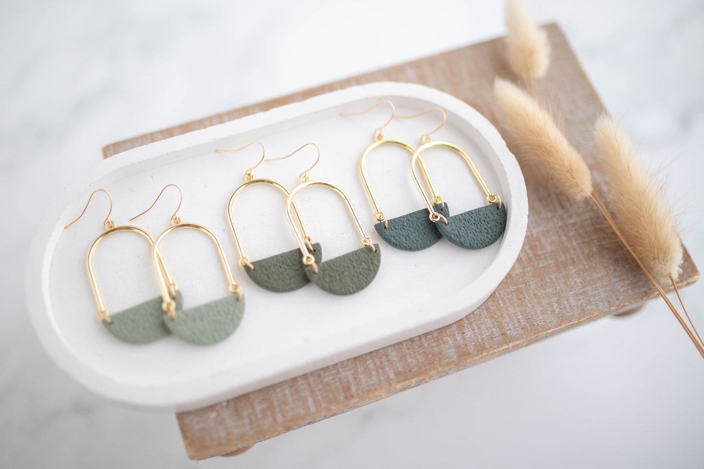 Clay Earrings | Arch Dangles | Botanica Collection