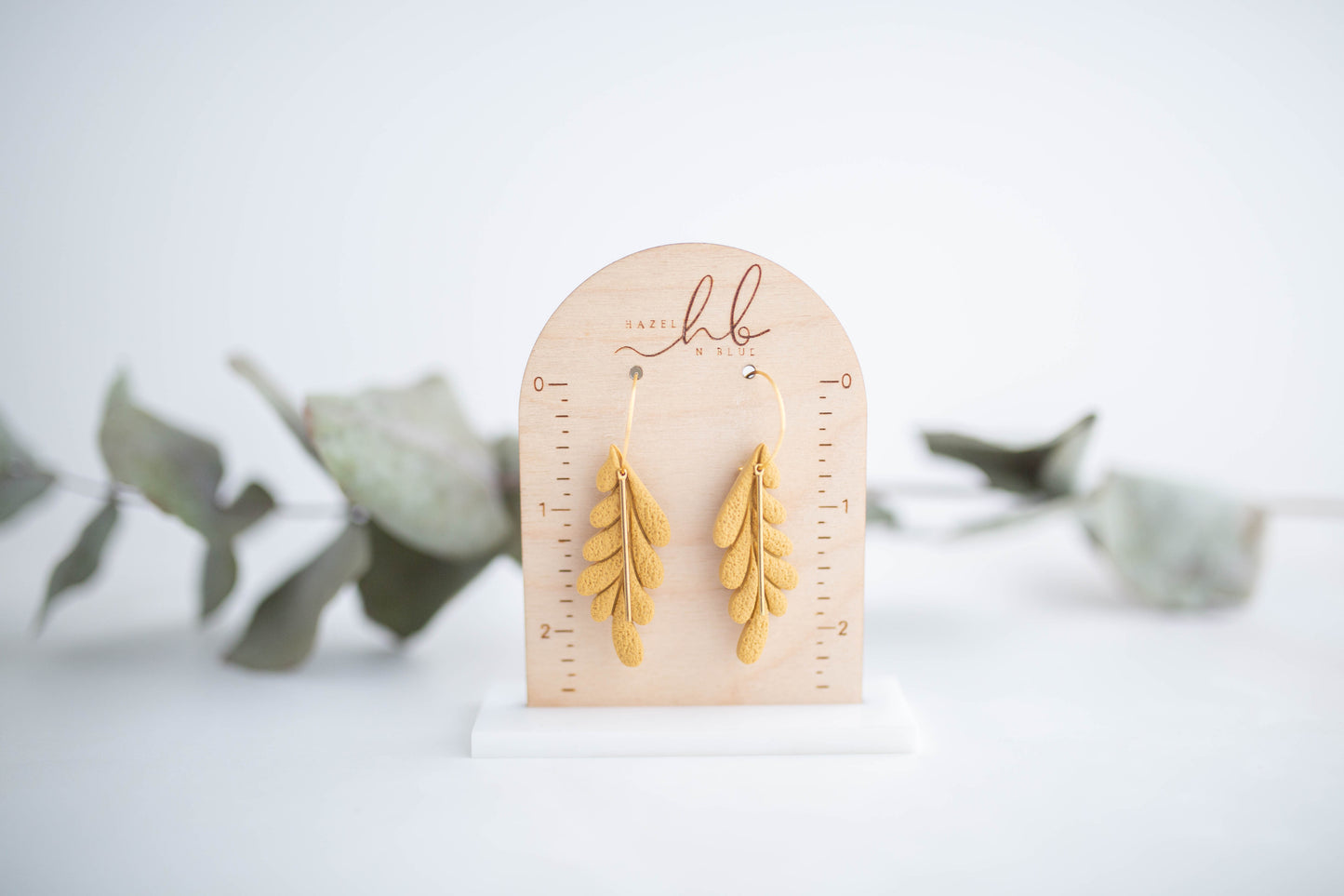 Clay Earrings | Long Leaf Hoops | In Bloom Collection