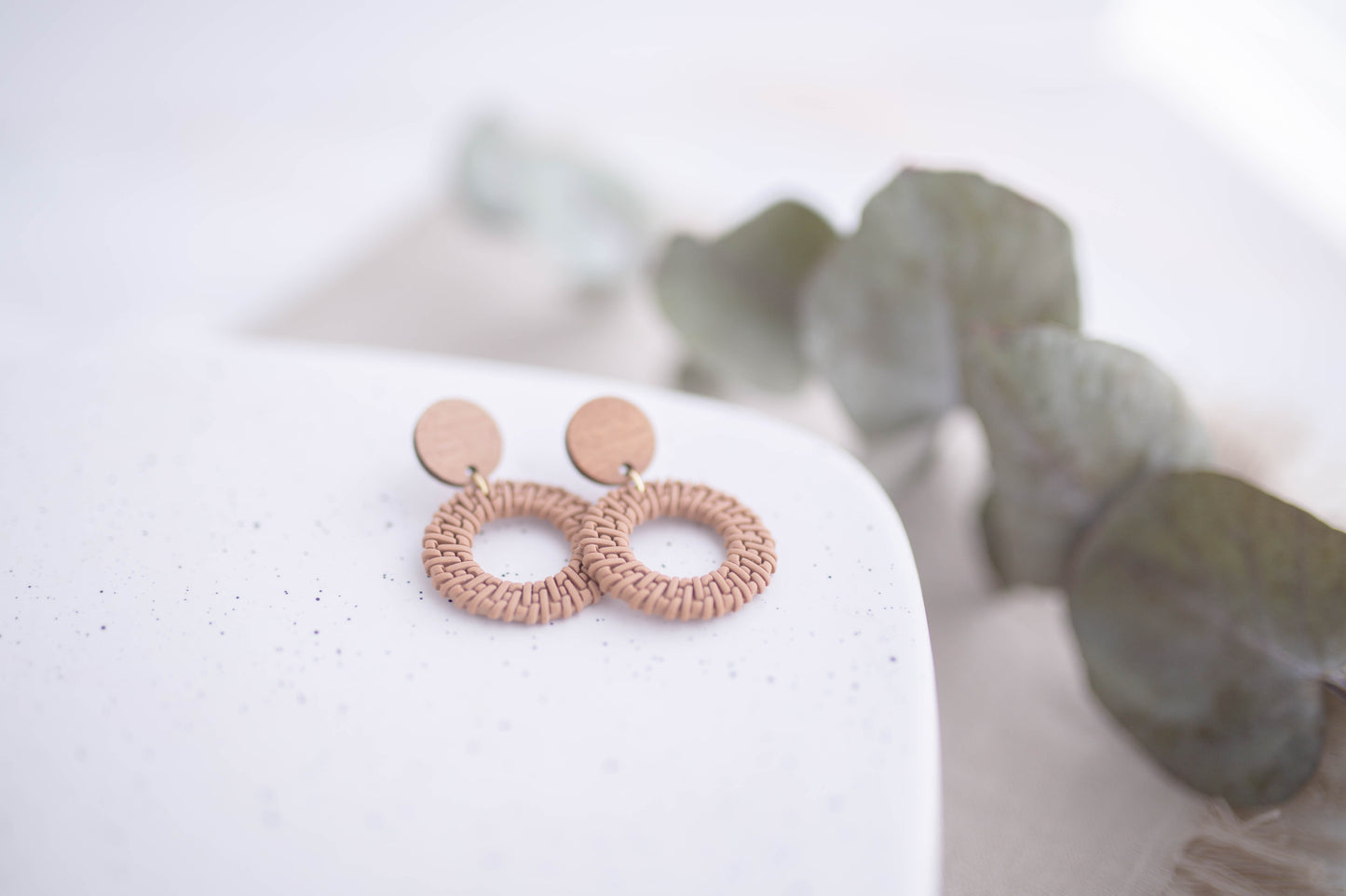 Clay Earrings | Rattan Circles | Picnic Basket Collection