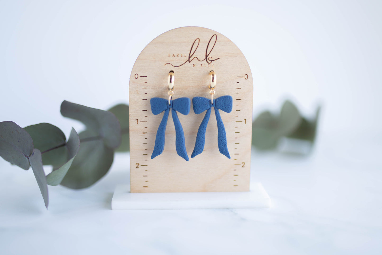 Clay Earrings | Indigo Bows | Indigo Daydream Collection