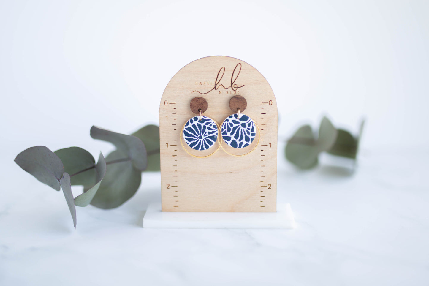 Clay Earrings | Floral Dainty Dangles | Indigo Daydream Collection