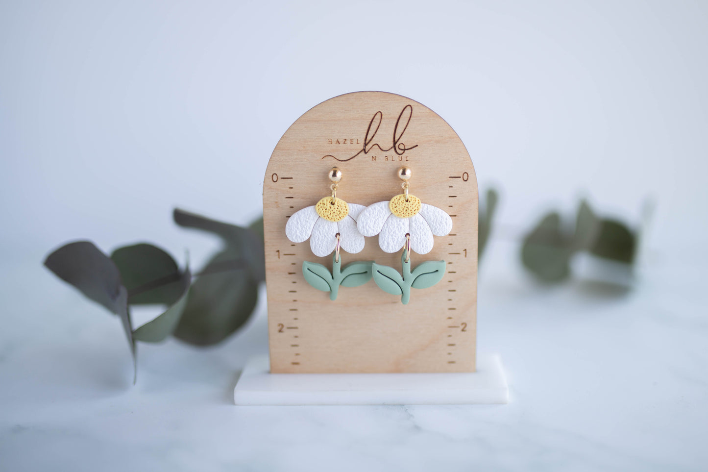 Clay Earrings | Sunshine Daisy Dangles | Indigo Daydream Collection