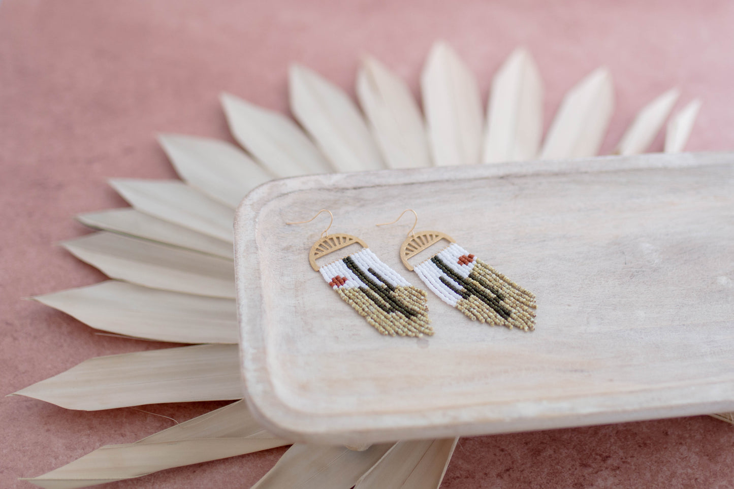 Beaded Earrings | Cactus Fringe | Desert Collection