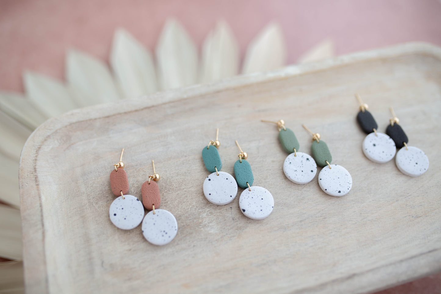 Clay Earrings | Simple Granite Dangles | Desert Collection