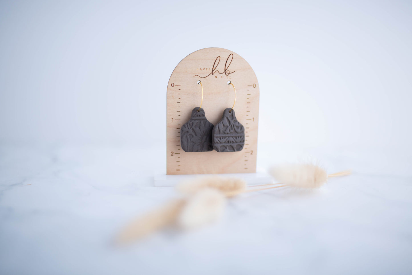 Clay Earrings | Tag Mini Hoops | Cozy Cowgirl Collection