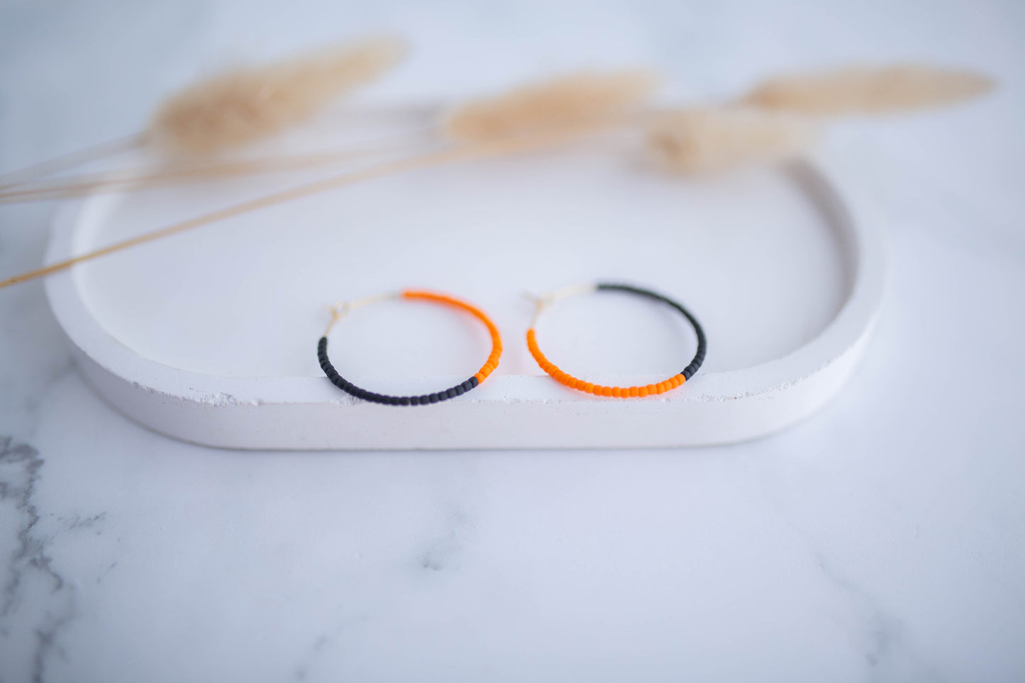 Clay Earrings | Game Day Beaded Mismatch Hoops | Civil War Collection