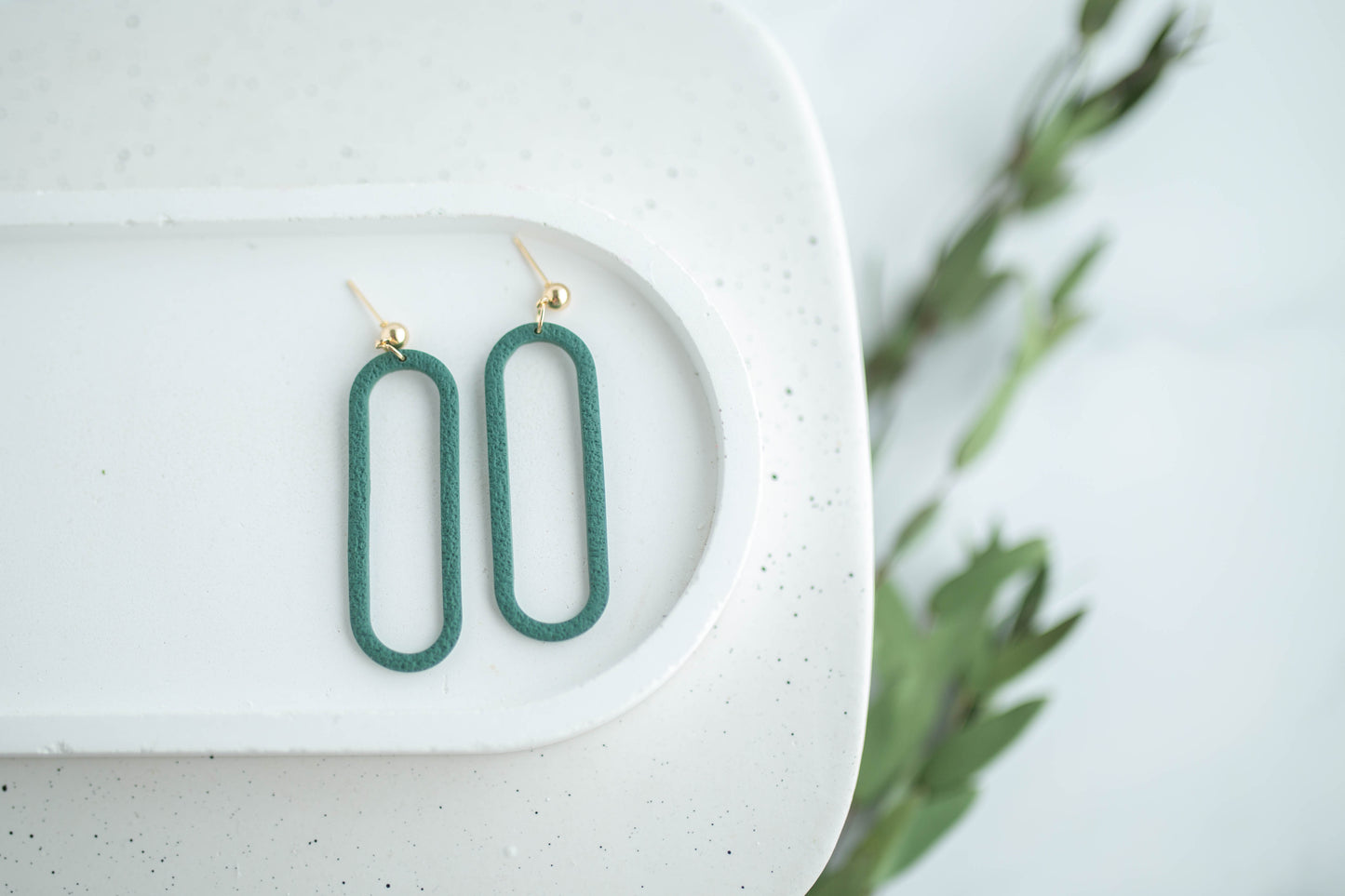 Clay Earrings | Oval Dangles | Earth+Sky Collection