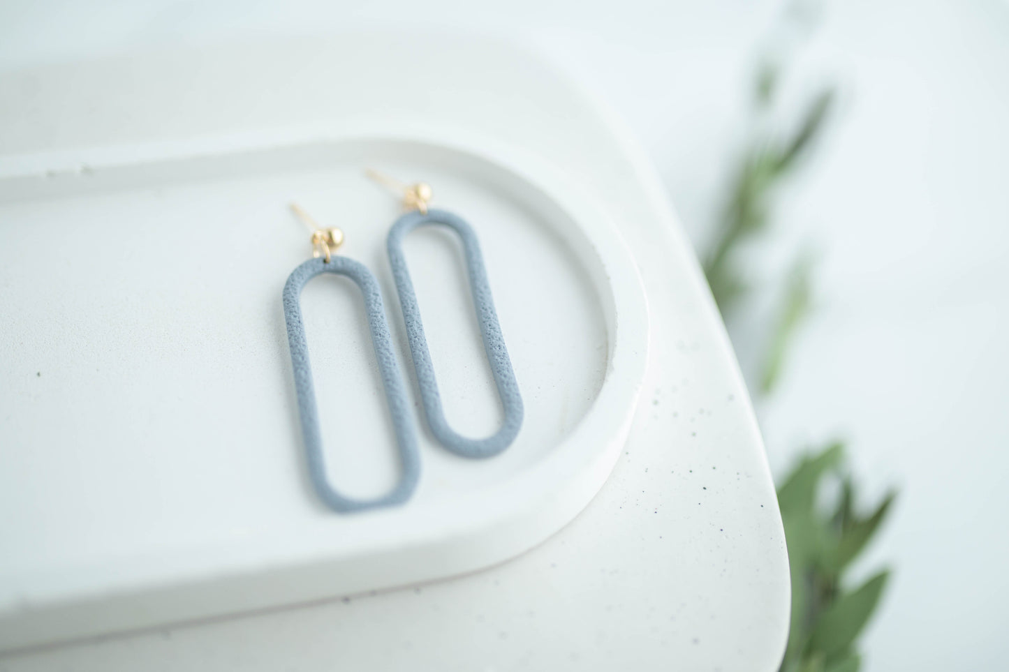 Clay Earrings | Oval Dangles | Earth+Sky Collection