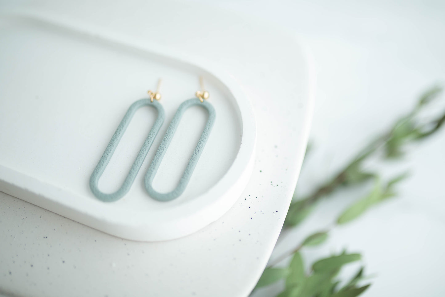 Clay Earrings | Oval Dangles | Earth+Sky Collection