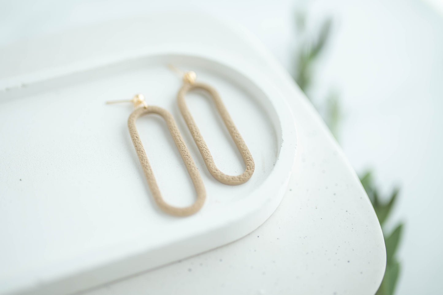 Clay Earrings | Oval Dangles | Earth+Sky Collection