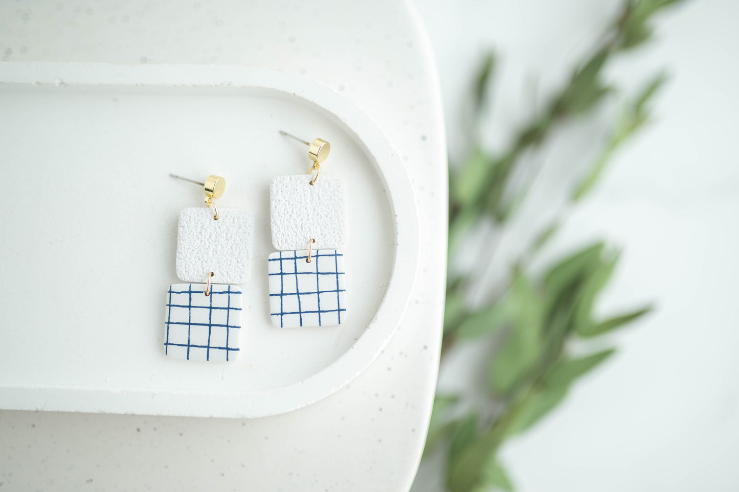 Clay Earrings | Square Dangles | Earth+Sky Collection