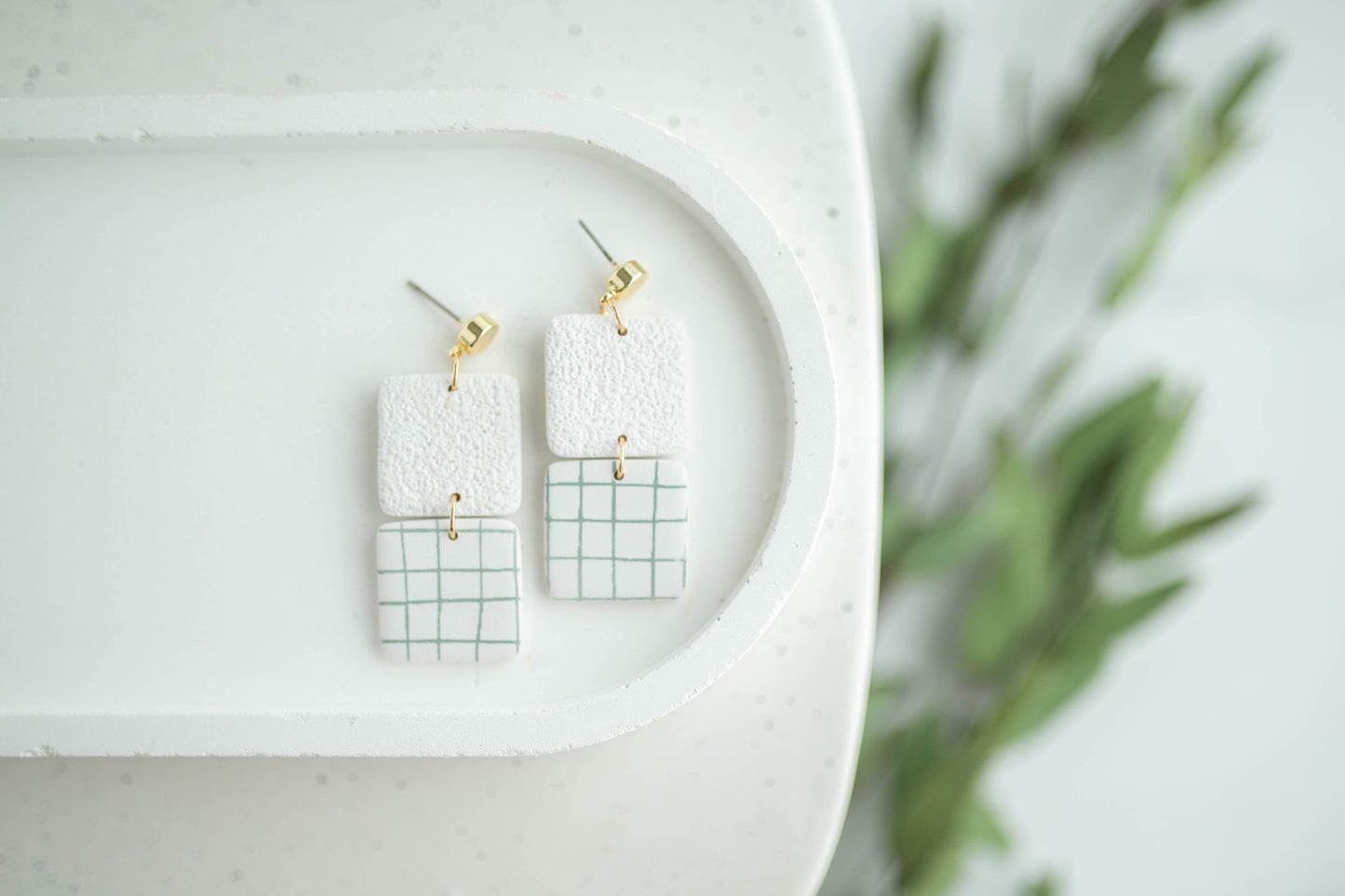 Clay Earrings | Square Dangles | Earth+Sky Collection