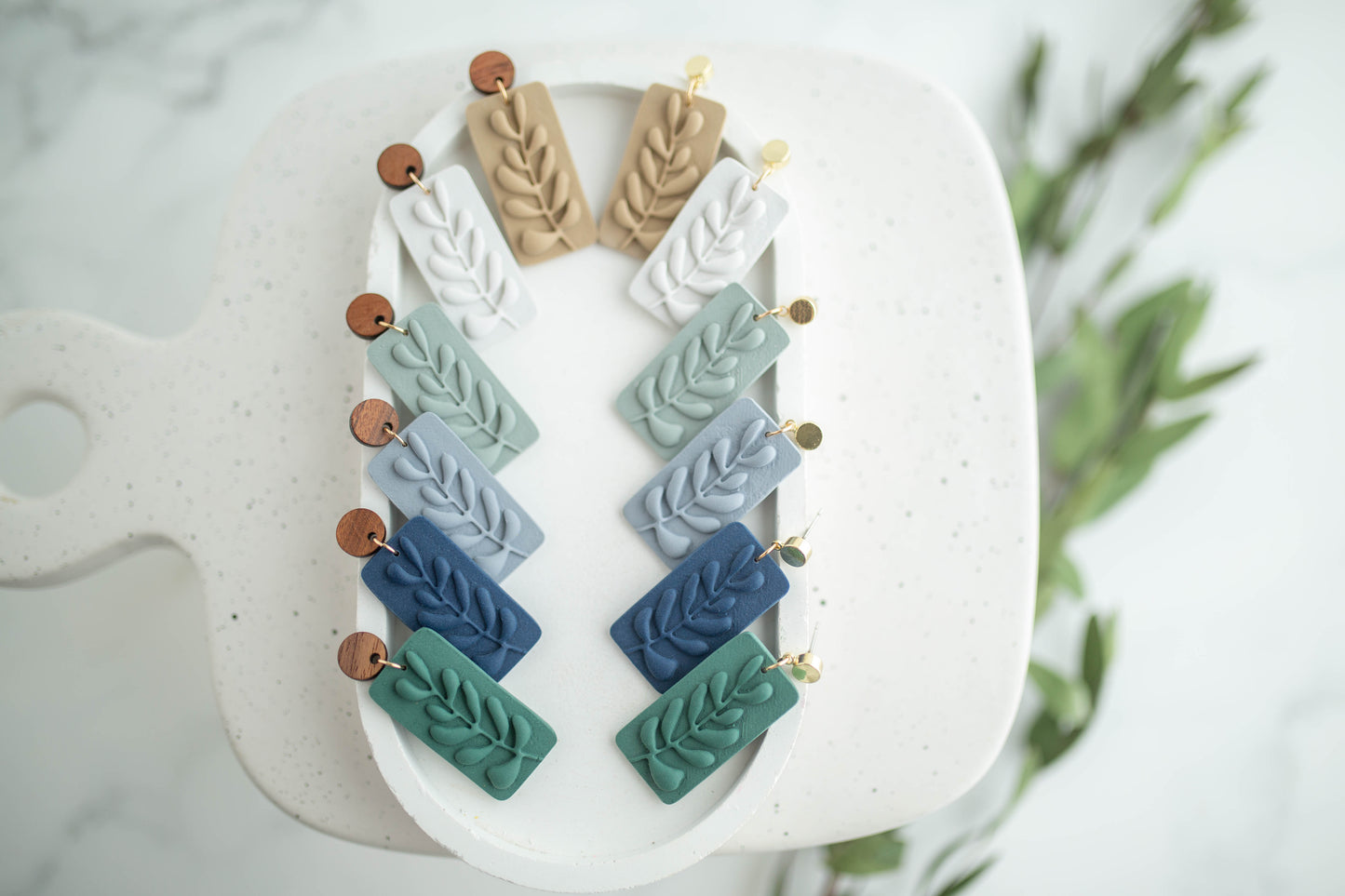 Clay Earrings | Fern Dangles | Earth+Sky Collection