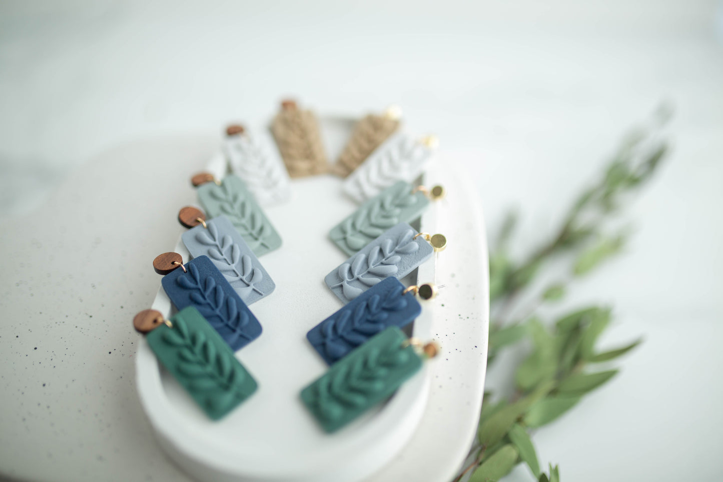Clay Earrings | Fern Dangles | Earth+Sky Collection