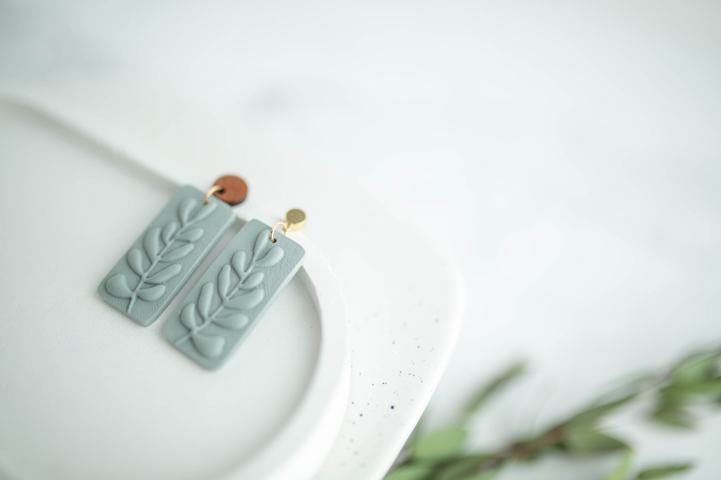 Clay Earrings | Fern Dangles | Earth+Sky Collection