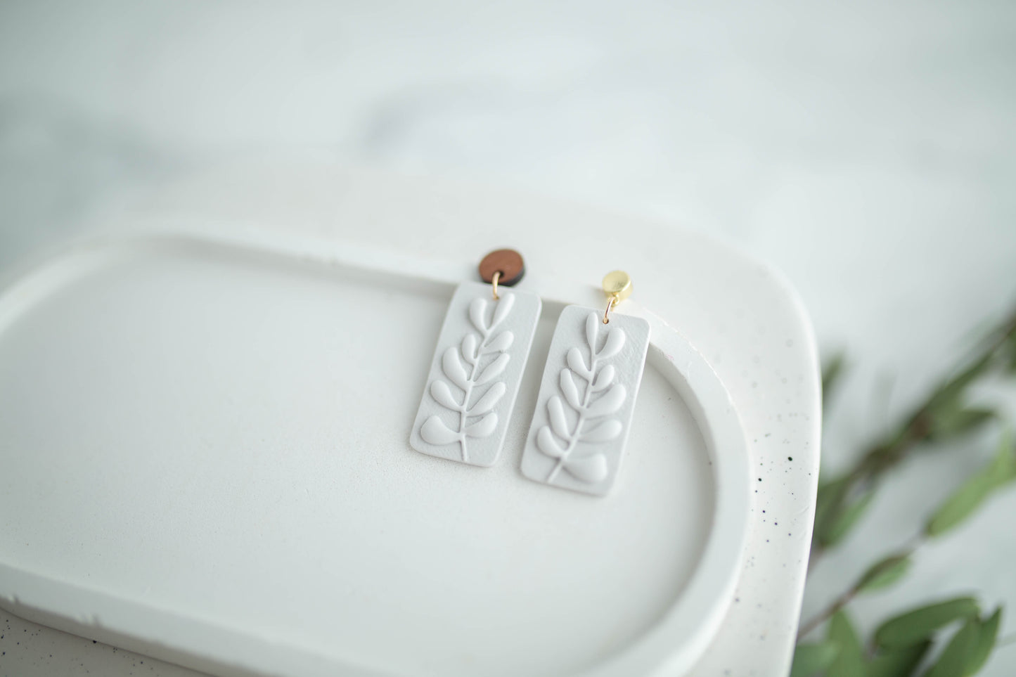 Clay Earrings | Fern Dangles | Earth+Sky Collection