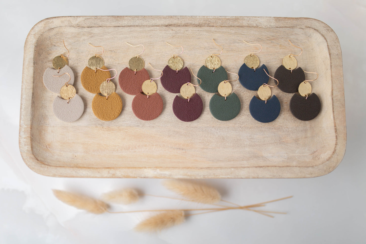 Clay Earrings | Cut-Out Circle Dangles | All Things Fall Collection