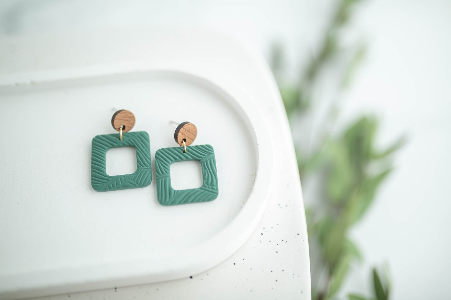 Clay Earrings | Square Dangles | Earth+Sky Collection