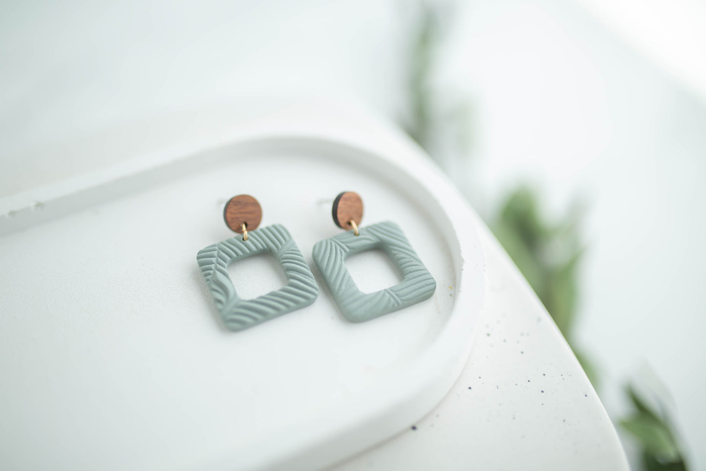 Clay Earrings | Square Dangles | Earth+Sky Collection